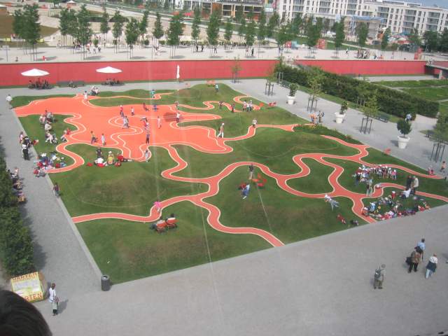 Playground viewed from cable car