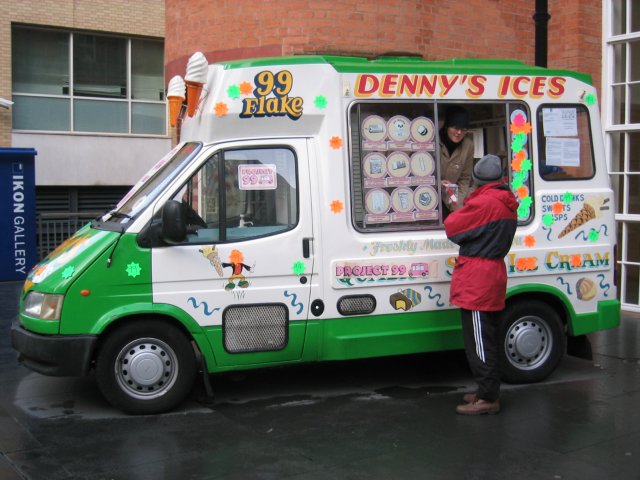 A.A.S. Ice Cream Van outside Ikon, Birmingham 2004_12_18