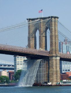 Waterfall under Brooklyn Bridge