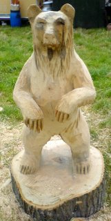 Bear carved with a chainsaw