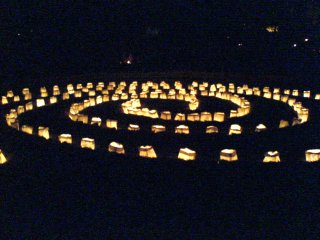 Circle of Sand-bag Candles