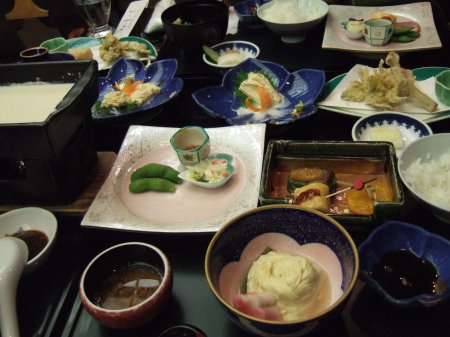 Meal at Ryokan - lots of Yuba